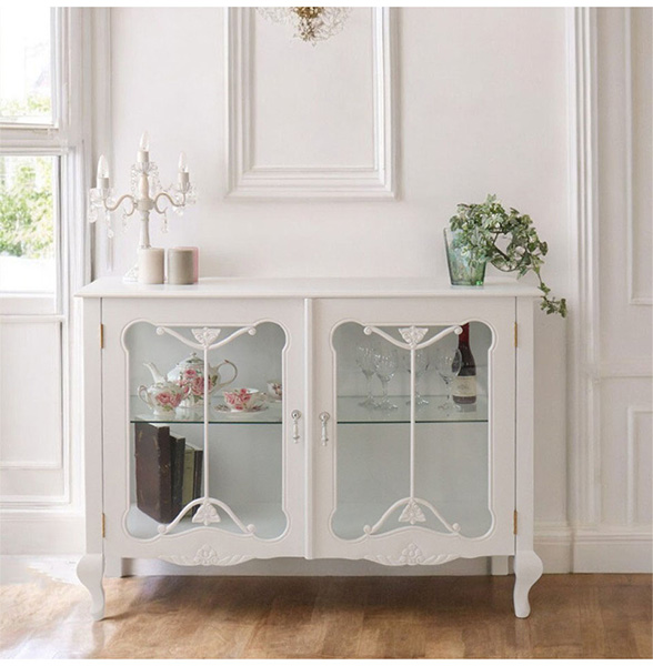 ショーケース 輸入家具 リビングボード アンティーク風 ロココ調