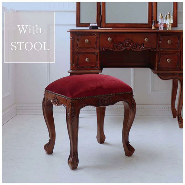 三面鏡ドレッサー(ブラウン)｜高級マホガニー家具VENECHIA｜おしゃれ