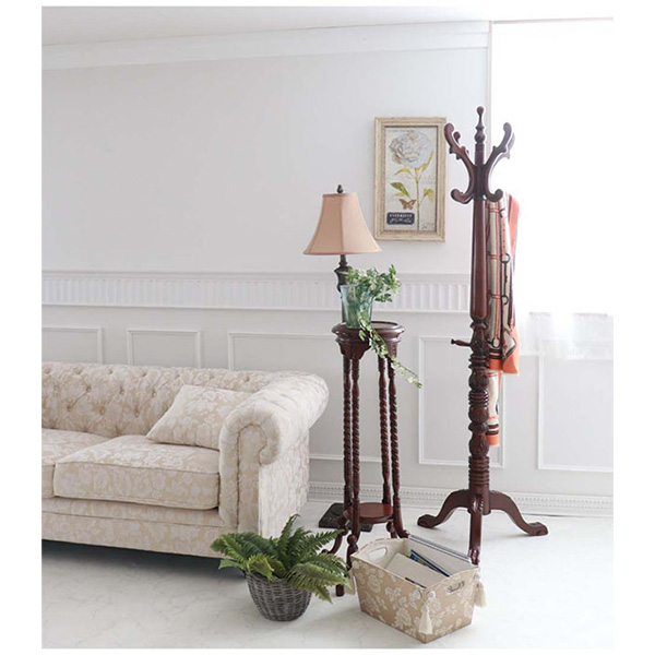 ポールハンガー ハンガーラック 玄関収納 木製 スリム おしゃれ