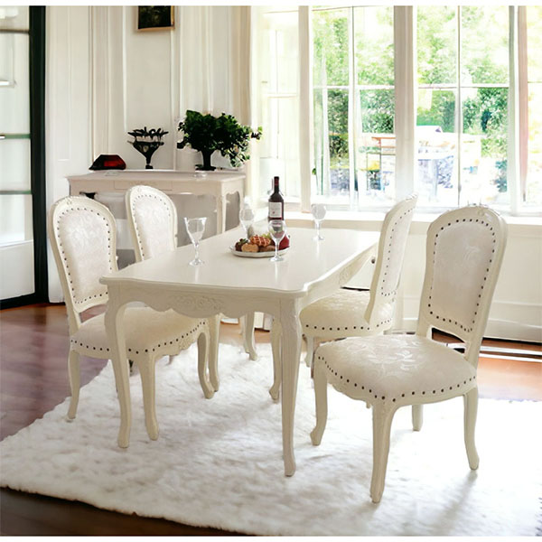 輸入家具 コンフォートダイニングセット 4人掛け ホワイト｜Chipty