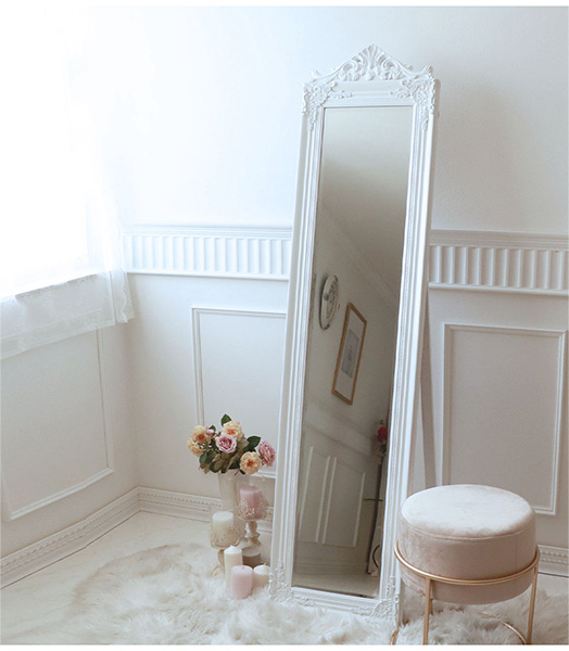 スタイリングミラー 姿見 スタンドミラー 全身鏡 ホワイト おしゃれ