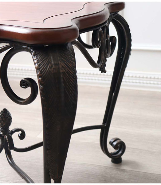 アイアン製 アンティーク調 スクエアテーブル 猫脚 サイドテーブル