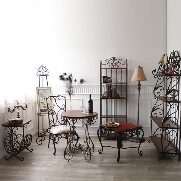 アイアン製 アンティーク調 マガジンラックテーブル 収納付き おしゃれ