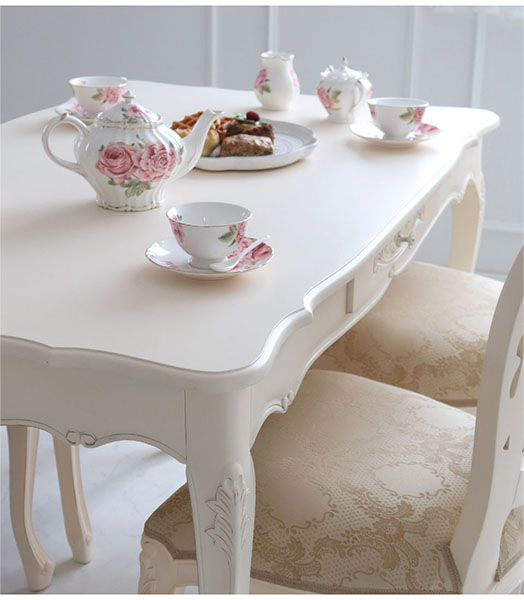 輸入家具 ダイニングセット5P 4人掛け ヨーロピアンクラシック