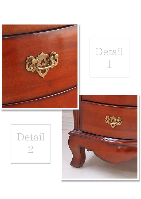 チェスト 木製 おしゃれ アンティーク調 7段 スリム リビング 完成品