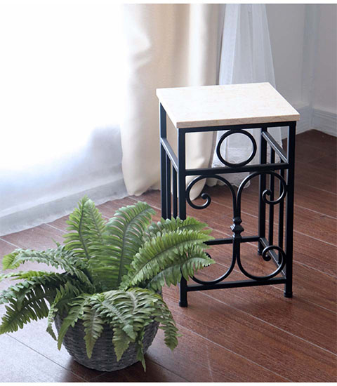 アンティーク調 大理石使用 サイドテーブル プランタースタンド｜Y