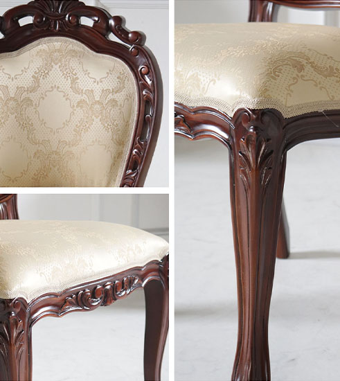 アンティーク調☆クラシックダイニングチェア（ブラウン）｜Y-KAGU