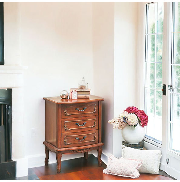 アンティーク調 3段チェスト（ナイトテーブル）｜Y-KAGU(輸入家具屋