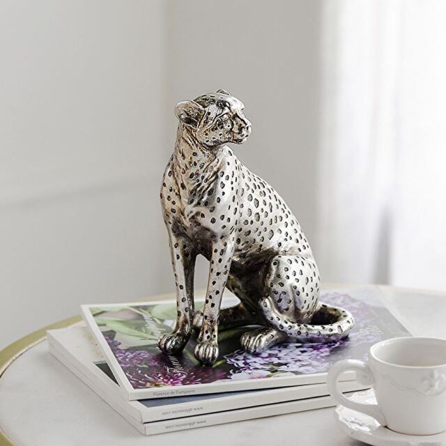 風水インテリア レオパード シッティング 豹 動物の置物｜Y-KAGU(輸入