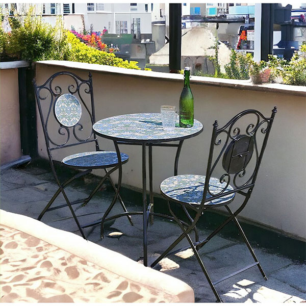 ガーデニングファニチャー テーブル＆チェア3点セット (イチゴ泥棒