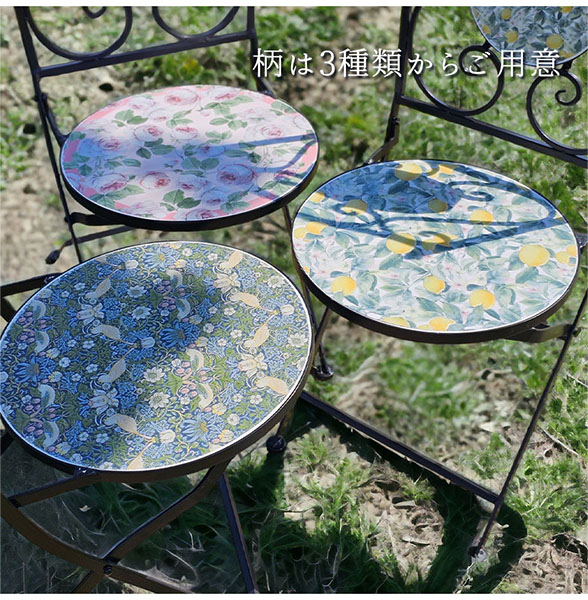 ガーデニングファニチャー ガーデンテーブルφ60cm（イチゴ泥棒）｜Y