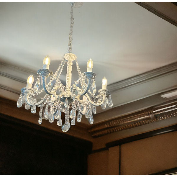 LED対応】ガラス製 シャンデリア 6灯(アバント) 【送料無料】｜Y-KAGU