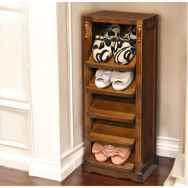 送料無料】 英国調 アンティークオークコレクション スリッパラック