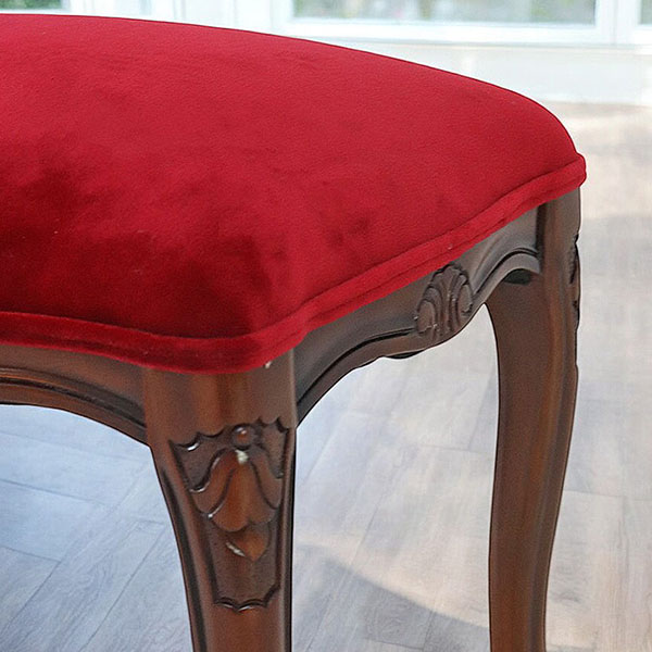 マリナカッシーリ 猫脚スツール (ベロアレッド）｜Y-KAGU(輸入家具屋