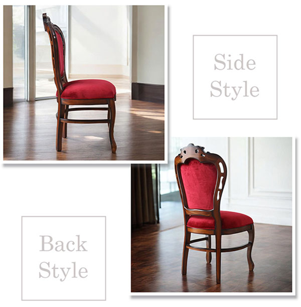 マリナカッシーリ 猫脚 ダイニングチェア (ベロアレッド)｜Y-KAGU(輸入