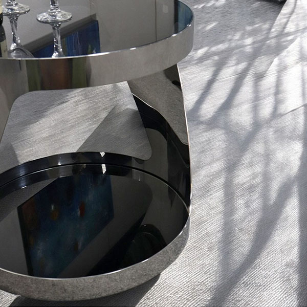 HOBANG ステンレス製 ラウンドサイドテーブル 幅48.5cm｜Y-KAGU(輸入