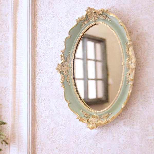 ロココデコ オーバルウォールミラー 壁掛け鏡（グリーン）｜Y-KAGU