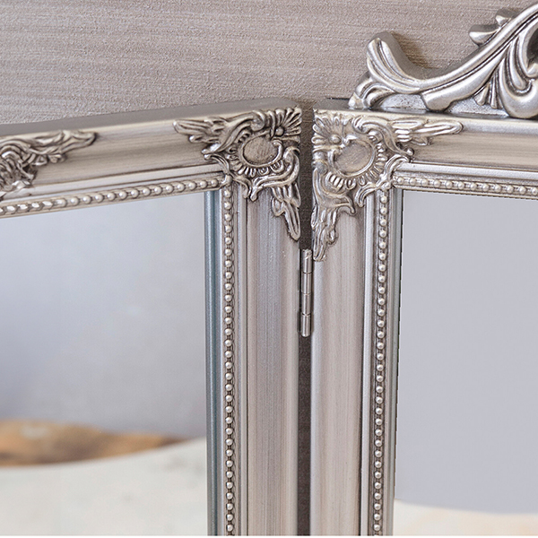 全3色】ロココ調 卓上型 スタンディングミラー 三面鏡 チャーチル