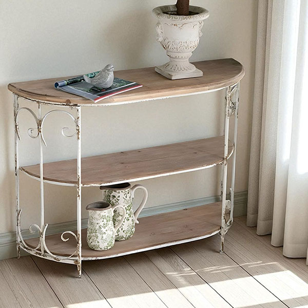 シャビーシック フレンチスタイル オープンラック(コンソール) 幅110cm