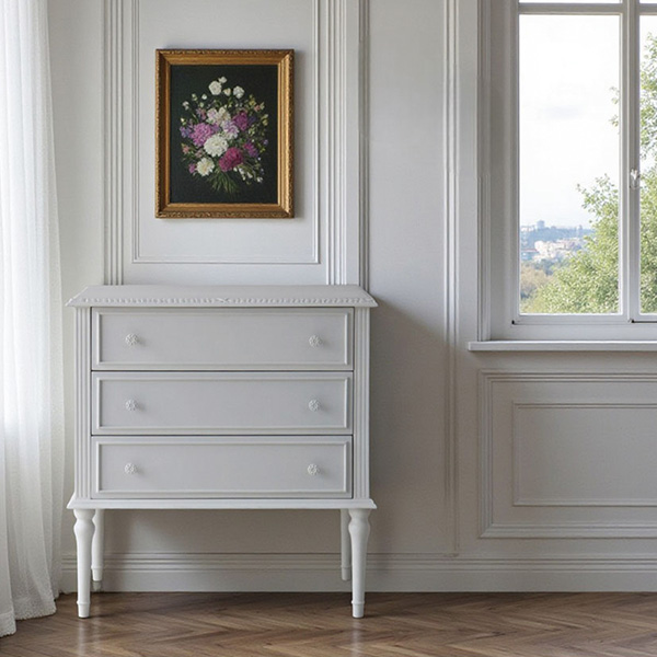 フレンチテイスト カントリーグレース 3段ワイドチェスト（引出） 幅