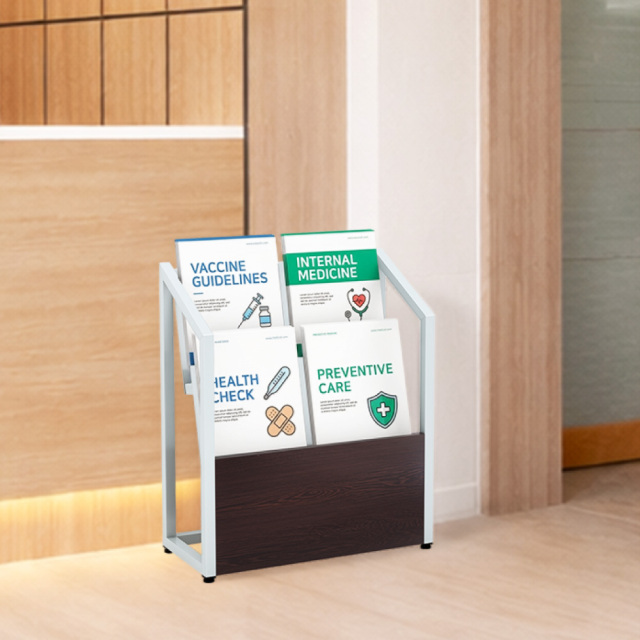 おしゃれ パンフレットスタンド 2段 A4サイズ マガジンラック 雑誌収納