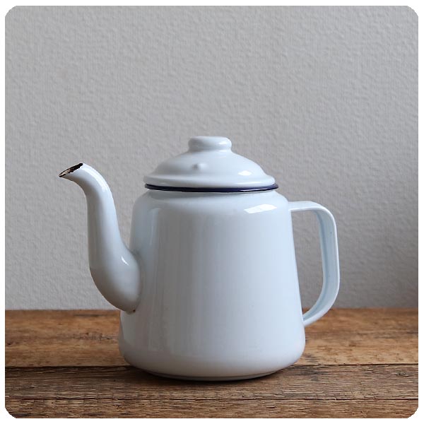 イギリス アンティーク 琺瑯ティーポット ホーロー エナメル やかん