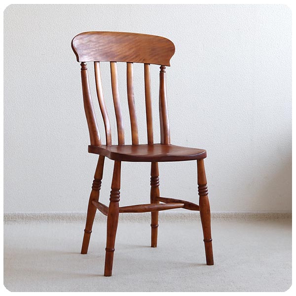 イギリス アンティーク ラスバックチェア ダイニングチェア 木製椅子