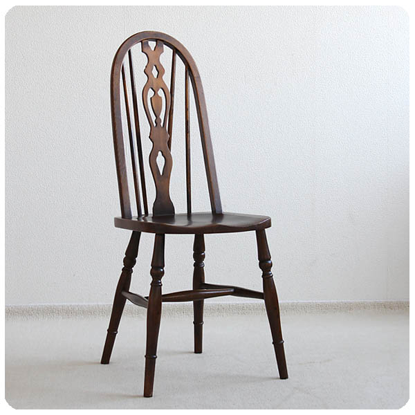 イギリス アンティーク調 ハイバックチェア 木製椅子 ダイニングチェア