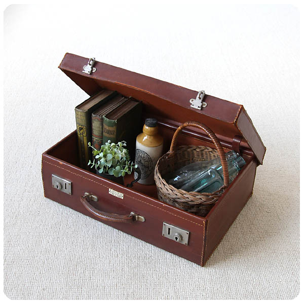 イギリス アンティーク トランク 革鞄 バッグ 英国 インテリア雑貨