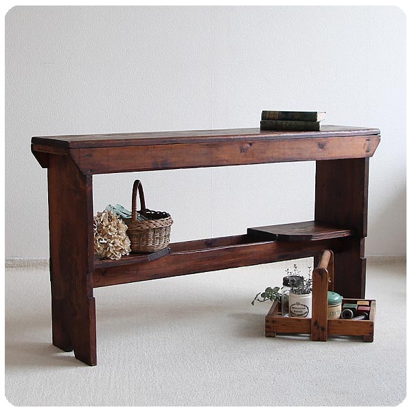 イギリス アンティーク チャーチベンチ/オールドパイン/木製椅子/教会