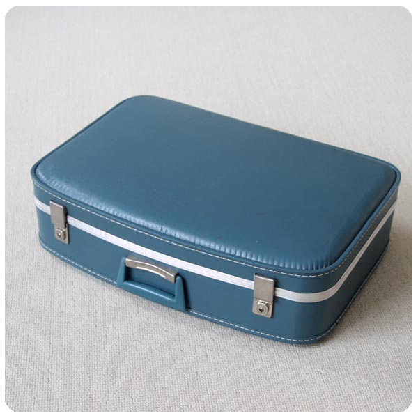 イギリス ビンテージ トラベルトランク/旅行鞄/バッグ/フェイクレザー