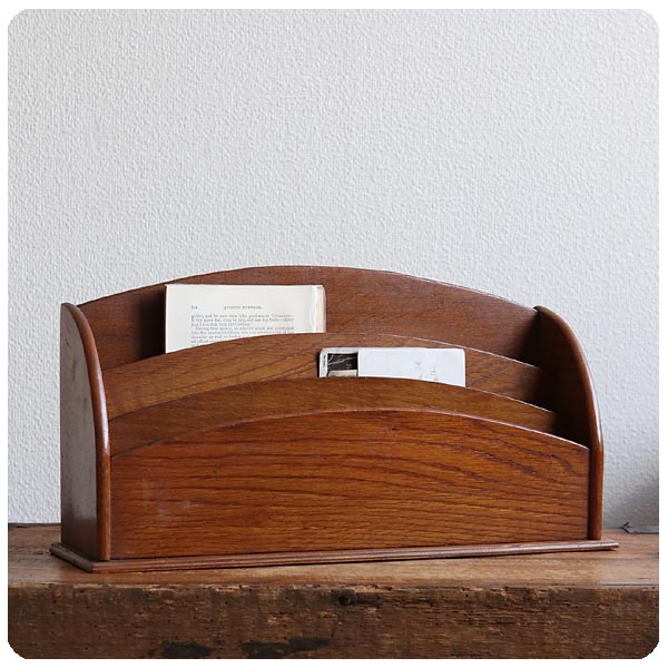 イギリス アンティーク レターラック/レタースタンド/ホルダー/木製