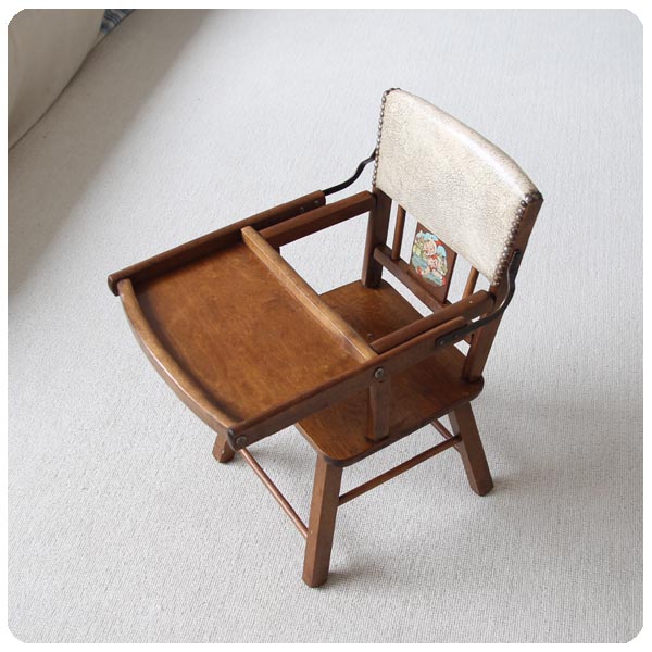 イギリス アンティーク 木製ベビーチェア/ウッドチェア J-889｜西日本