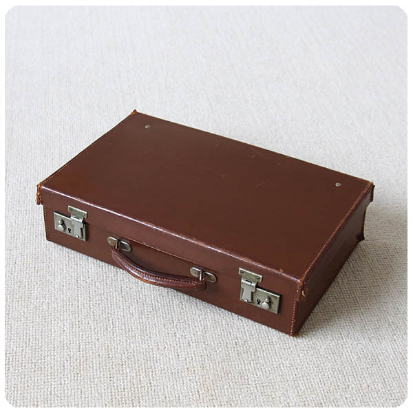 訳あり】イギリス アンティーク トランク 革鞄 K-260