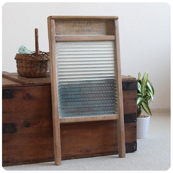 イギリス アンティーク ACME ウォッシュボード/洗濯板/ガラス/店舗什器