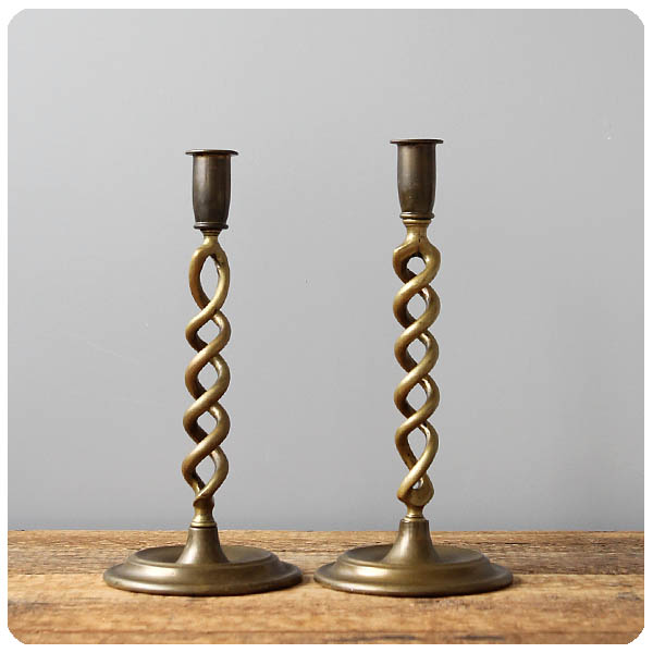 イギリス アンティーク キャンドルスタンド ブラス 真鍮製 インテリア