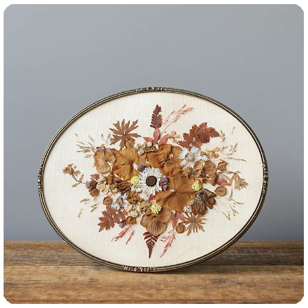 イギリス アンティーク フレーム ドライフラワー 壁掛け 額縁