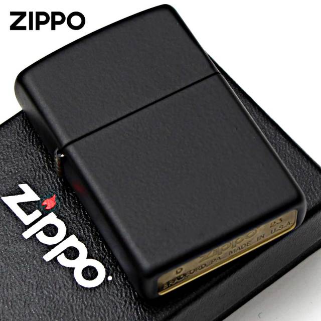 Zippo ジッポー 無地 ブラック マット Black Matte 塗装 218 メール便