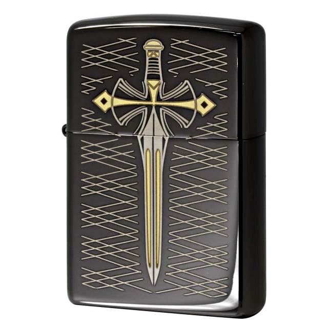 Zippo ジッポー 剣 ソード Engraved Sword 漆黒 ブラックエボニー 鏡面