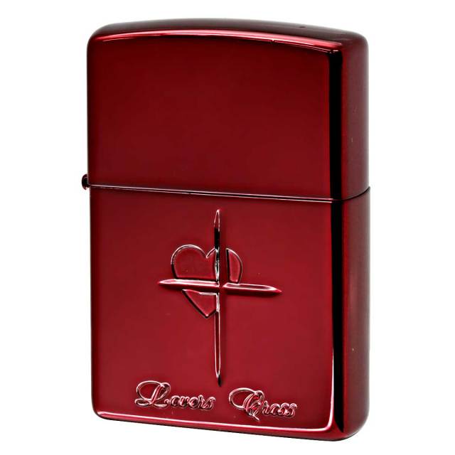 Zippo ジッポー ラバーズ クロス ハート レッド ミラー Lovers Cross