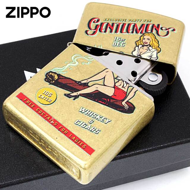 Zippo ジッポー WHISKEY & CIGARS オールドポスター風 ピンナップ