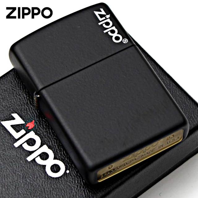 Zippo ジッポー ブラック マット ジッポ ロゴ Black Matte Zippo Logo