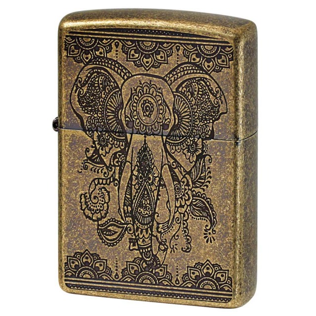 Zippo ジッポー インディアン エレファント 象 ブラス アンテーク風