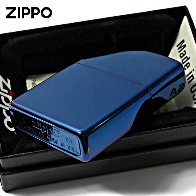 Zippo ジッポー サファイア 無地 青 ブルー 鏡面 ポリッシュ High
