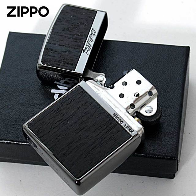 Zippo ジッポー ウッド 木目 木 ネオブラック 両面加工 Wood Series