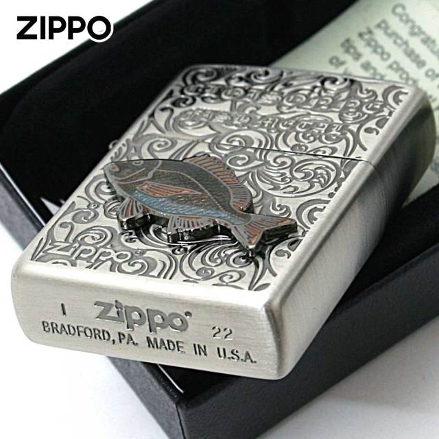 Zippo ジッポー 黒鯛 クロダイ ヴィンテージ 七宝メタル 海水魚