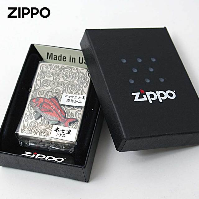 Zippo ジッポー 真鯛 ヴィンテージ 七宝メタル 海水魚 Vintage