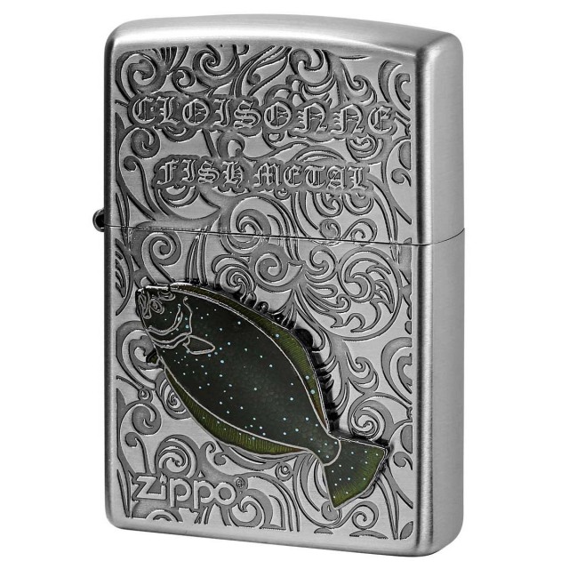 Zippo ジッポー 鮃 ヒラメ ヴィンテージ 七宝メタル 海水魚 Vintage