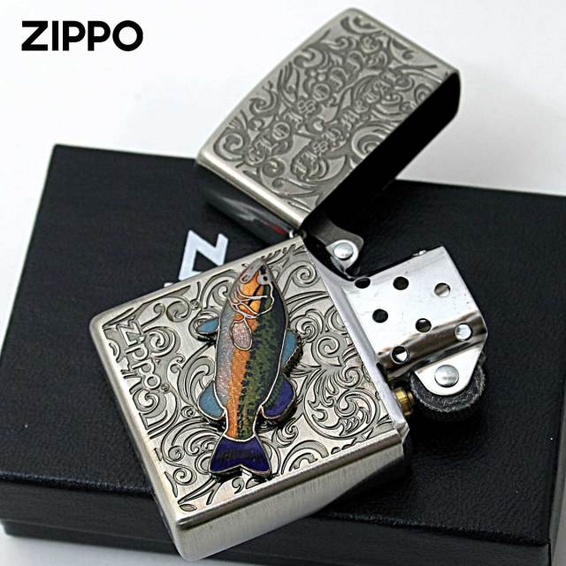 Zippo ジッポー ブラックバス ヴィンテージ 七宝メタル 淡水魚 Vintage