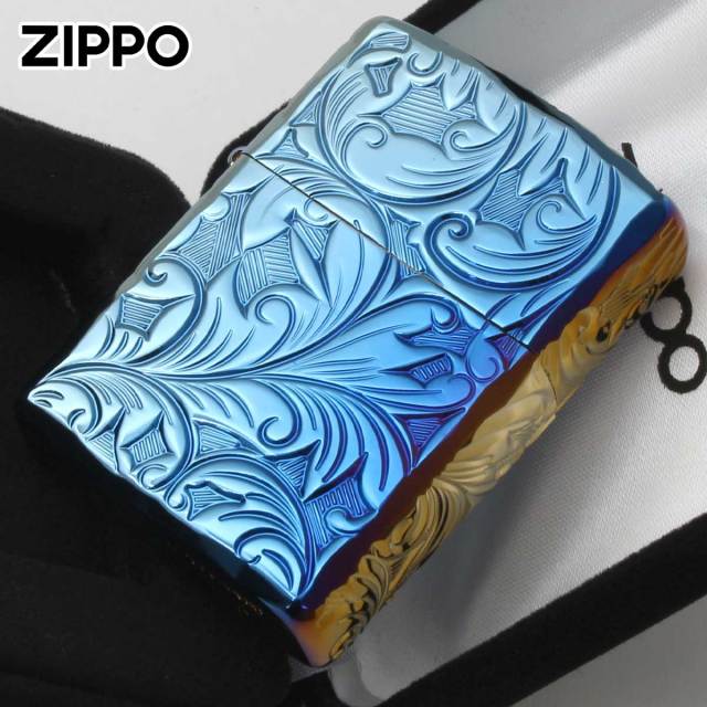 Zippo ジッポー アーマー リーフ 5面立体彫刻 レインボー チタニューム